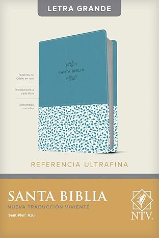 Santa Biblia NTV, Edicion de referencia ultrafina, letra grande (Semipiel, Azul)
