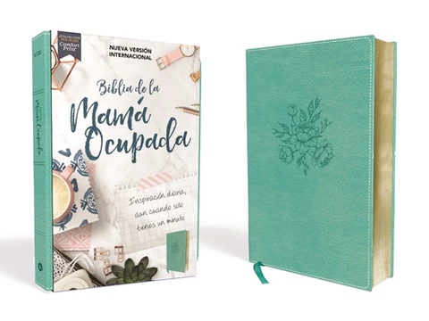 Biblia de la Mama Ocupada NVI, Leathersoft, Turquesa, Edicion Letra Roja