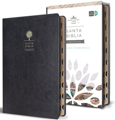 Biblia RVR1960 letra grande. Simil piel negro, tamaño manual