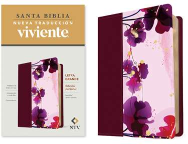 Santa Biblia NTV, Edición personal, letra grande - SentiPiel Jardín Morado