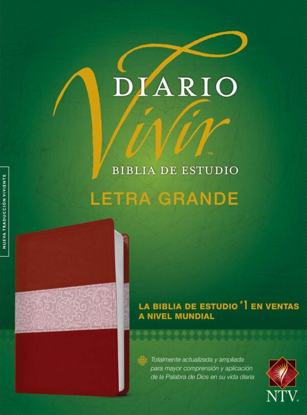 Biblia de Estudio del Diario Vivir NTV, Letra Grande - Vino Rosa