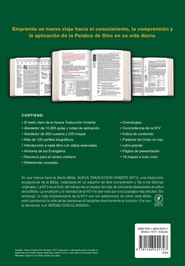 Biblia de Estudio del Diario Vivir NTV, Letra Grande