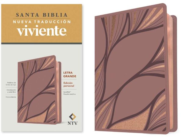 Santa Biblia NTV, Edición personal, letra grande - Rosa Metálico