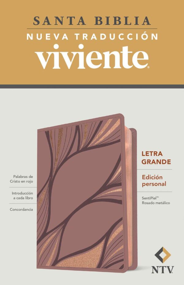 Santa Biblia NTV, Edición personal, letra grande - Rosa Metálico