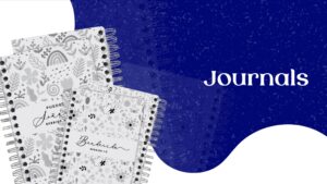 Journals cristianos con frases inspiradoras y diseños artísticos.