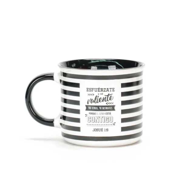 Taza “Esfuérzate y sé valiente” – Josué 1:9 | Colección Valiente