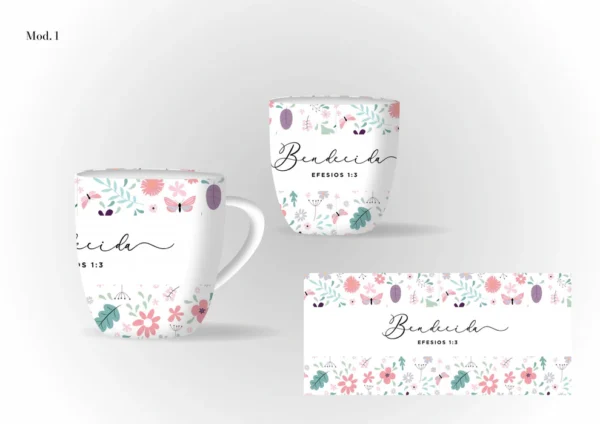 Taza “Bendecida” – Efesios 1:3 | Colección Elegance