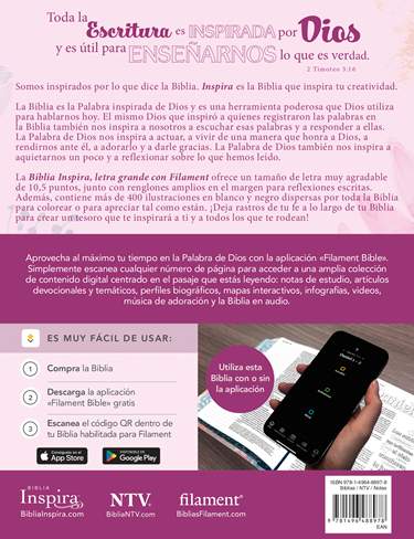 Biblia Inspira NTV, letra grande con Filament - Sentipiel Primaveral
