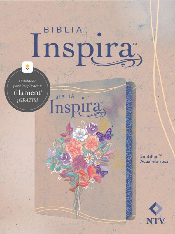Biblia Inspira NTV con Filament - SentiPiel Acuarela Rosa